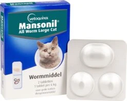 Mansonil All Worm Large Cat Ontworming - Grote Kat - 2 Tabletten -Kattenbenodigdheden Winkel 1200x960 3
