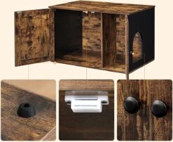 Meubelexpert Kattenhuis Voor Kattenbak - Met Deuren - Vintage - Bruinzwart - PCL002X02 9 Meubelexpert Kattenhuis Voor Kattenbak - Met Deuren - Vintage - Bruinzwart - PCL002X02 -Kattenbenodigdheden Winkel 1200x983 2