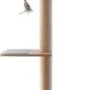 BeOneBreed Katt3 EVO Tower - Krabpaal Voor Katten Van Vloer Tot Plafond – Inclusief 3 Vilten Matjes En Hangspeeltje - Gelamineerd Hout - Maximale Hoogte 254 Cm
