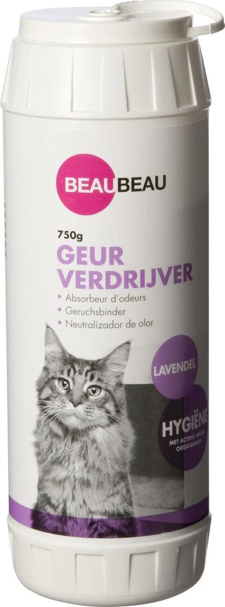Beau Beau Kattenbak Geurverdrijver Lavendel - 750 G 1 Beau Beau Kattenbak Geurverdrijver Lavendel - 750 G