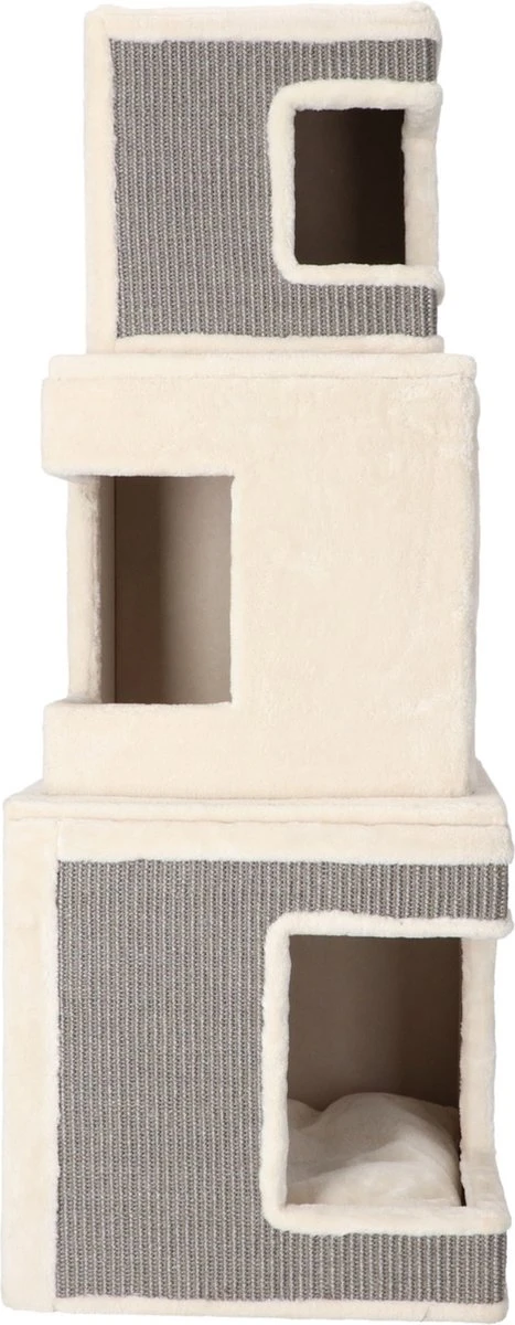 Adori Krabtoren Adele - Krabpaal - 48x48x128 Cm Wit Grijs 2 Adori Krabtoren Adele - Krabpaal - 48x48x128 Cm Wit Grijs - Afbeelding 2
