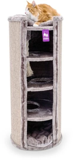 Petrebels Superdome 120 Krabton Voor Katten - Cappuccino - 49 X 49 X 120 Cm