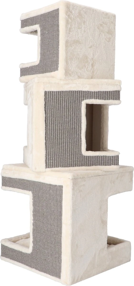 Adori Krabtoren Adele - Krabpaal - 48x48x128 Cm Wit Grijs 3 Adori Krabtoren Adele - Krabpaal - 48x48x128 Cm Wit Grijs - Afbeelding 3