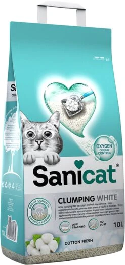 Sanicat Kattenbakvulling Clumping White Cotton Fresh 20 Liter -Kattenbenodigdheden Winkel 569x1200 1