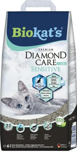 Biokat's Diamond Care Sensitive Classic - 6 L - Kattenbakvulling - Klontvormende - Zonder Geur - Aktieve Kool - Voor Gevoelige Katten -Kattenbenodigdheden Winkel 609x1200