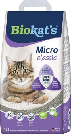 Biokat's Micro Classic - 14 L - Kattenbakvulling - Klontvormend - Zonder Geur -Kattenbenodigdheden Winkel 643x1200 1