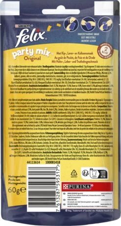Felix Party Mix - Kattensnacks Original - 8 X 60g -Kattenbenodigdheden Winkel 646x1200 1