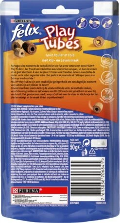 Felix PlayTubes - Kattensnacks - Kip & Lever - 8 X 50g -Kattenbenodigdheden Winkel 646x1200 2