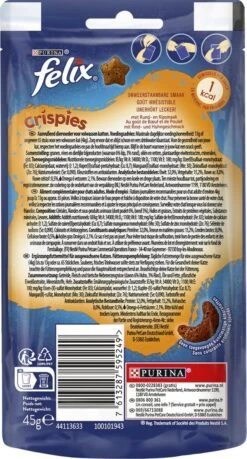 Felix Crispies - Kattensnacks Rund & Kip - 8 X 45g -Kattenbenodigdheden Winkel 646x1200 3