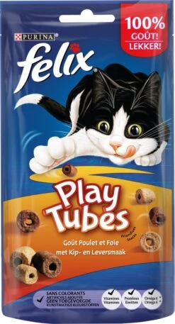 Felix PlayTubes - Kattensnacks - Kip & Lever - 8 X 50g -Kattenbenodigdheden Winkel 648x1200 2