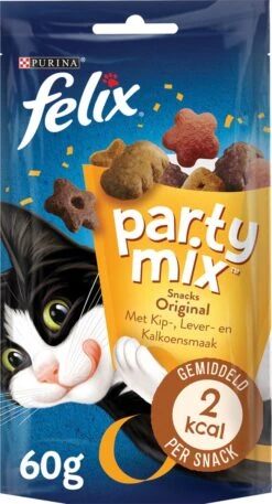 Felix Cat Snacks Party Mix - Kattensnacks Original En Seaside - 16 X 60g -Kattenbenodigdheden Winkel 649x1200 2