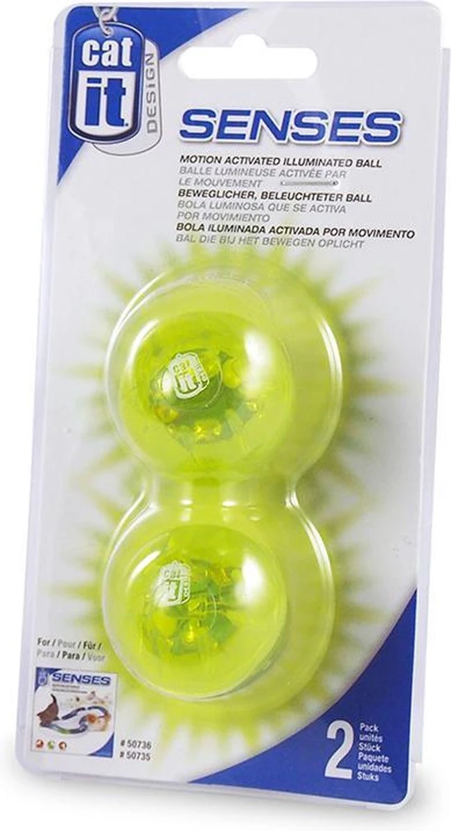 Catit CA Design Senses - Verlichte Bal - Kattenspeelgoed - 2ST 1 Catit CA Design Senses - Verlichte Bal - Kattenspeelgoed - 2ST