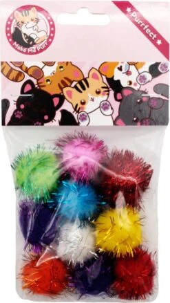 Make Me Purr Glitter Pompon Ballen (10 Stuks) - Kattenspeeltjes - Kattenspeelgoed - Speelgoed Voor Katten - Kat Speeltje Bal - Kitten Speeltjes Balletjes -Kattenbenodigdheden Winkel 677x1200