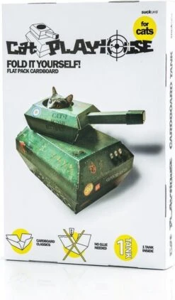 Suck UK Kat Schouwburg Karton Tank Groen -Kattenbenodigdheden Winkel 703x1200 1