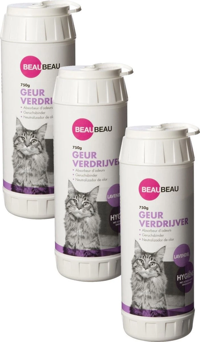 Beaubeau Kattenbak Geurverdrijver - Kattenbakreinigingsmiddelen - 3 X 750 G Lavendel 2 Beaubeau Kattenbak Geurverdrijver - Kattenbakreinigingsmiddelen - 3 X 750 G Lavendel - Afbeelding 2