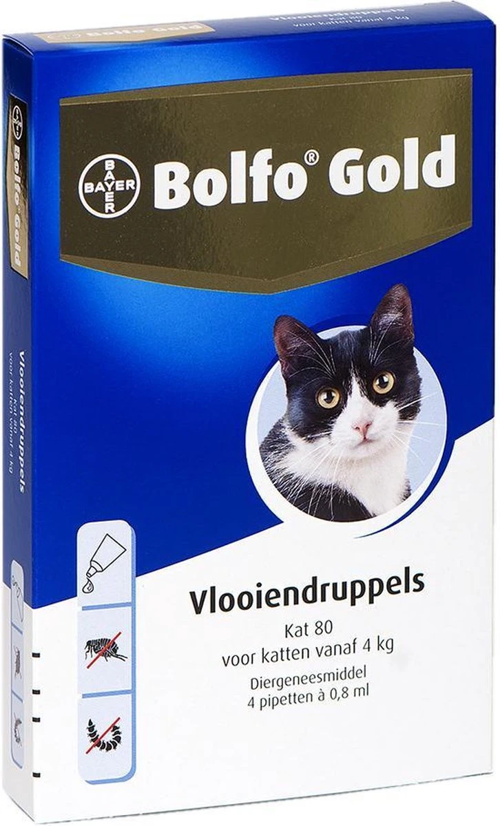 Bayer Bolfo Gold 80 Anti Vlooienmiddel - Kat - > 4 Kg - 4 Pipetten 9 Bayer Bolfo Gold 80 Anti Vlooienmiddel - Kat - > 4 Kg - 4 Pipetten - Afbeelding 9