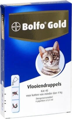 Bayer Bolfo Gold 40 Anti Vlooienmiddel - Kat - 0 Tot 4 Kg - 4 Pipetten -Kattenbenodigdheden Winkel 728x1200