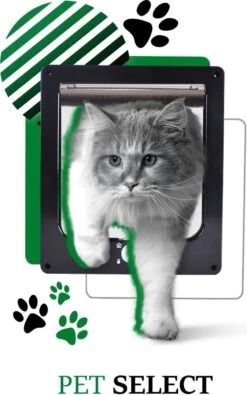 Merkloos Kattenluik Zwart Met Tunnel – 4 Vergrendelingsstanden – Weerbestendig - Maat L -Kattenbenodigdheden Winkel 751x1200 1