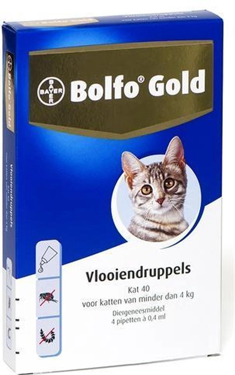 Bayer Bolfo Gold 80 Anti Vlooienmiddel - Kat - > 4 Kg - 4 Pipetten 4 Bayer Bolfo Gold 80 Anti Vlooienmiddel - Kat - > 4 Kg - 4 Pipetten - Afbeelding 4