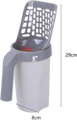 YELÉ LIVING – Kattenbakschep – Haarverwijderaar - Cat Litter Scoop – Kattenbakschep Met Container – Katten – Kattenbak – Grijs/wit – Kattenbak Schep – Grind – Kattengrind – Kattenbak Grind – Poep Zakjes – Afvalcontainer - All-in-1 Kattenbakschep -Kattenbenodigdheden Winkel 769x1200 2
