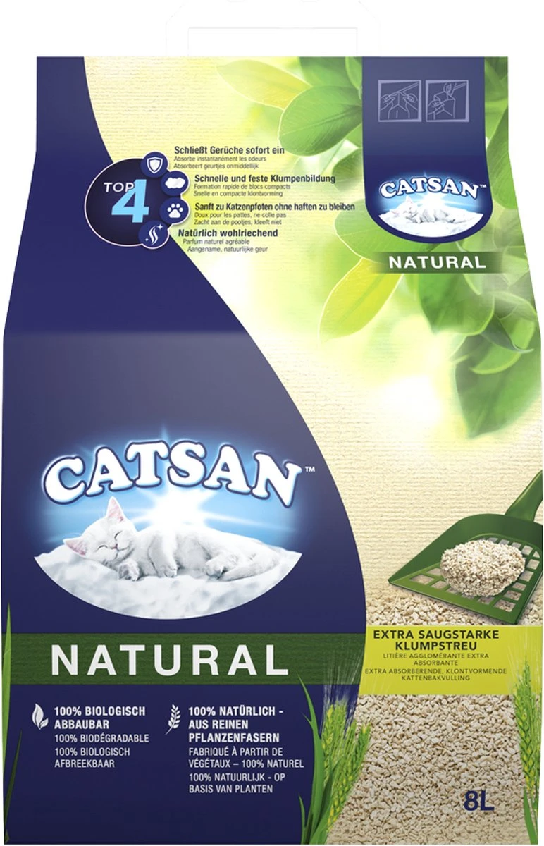 Catsan Natural Kattenbakvulling - 8 L 9 Catsan Natural Kattenbakvulling - 8 L - Afbeelding 9