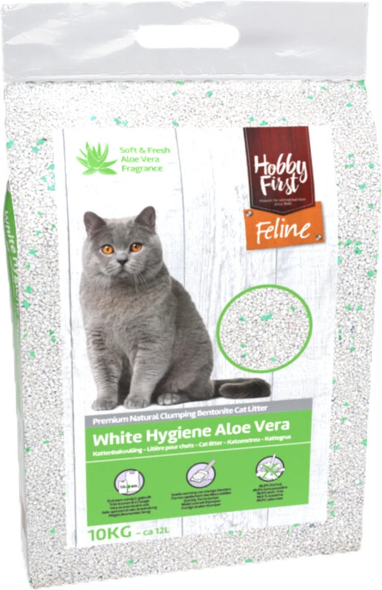 Hobby First Feline White Hygiëne Aloe Vera 12 Ltr 1 Hobby First Feline White Hygiëne Aloe Vera 12 Ltr