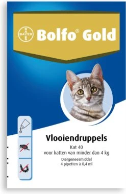 Bayer Bolfo Gold 40 Anti Vlooienmiddel - Kat - 0 Tot 4 Kg - 4 Pipetten -Kattenbenodigdheden Winkel 780x1200