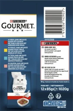 Gourmet Perle Sauce Delight - Kattenvoer Natvoer - Rund, Kip, Tonijn & Zalm - 48 X 85 Gr -Kattenbenodigdheden Winkel 788x1200 1