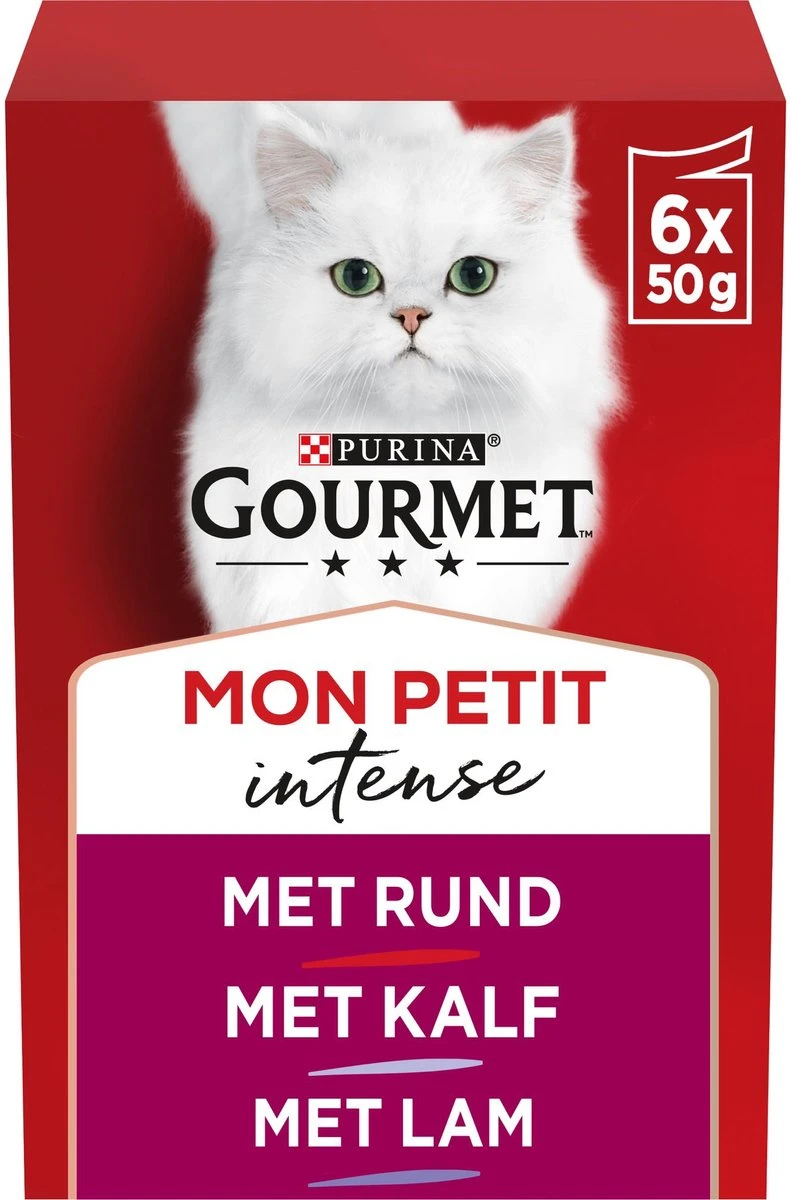 Gourmet Mon Petit Intense - Kattenvoer Natvoer - Vlees - 24 X 50 Gr 1 Gourmet Mon Petit Intense - Kattenvoer Natvoer - Vlees - 24 X 50 Gr