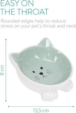 Navaris Voerbakjes Voor Katten - Set Van 2 Voer- En Waterbakken - Etensbak Van Keramiek - Met Antislip Voetjes - Kattenvorm - Roze/Groen -Kattenbenodigdheden Winkel 806x1200