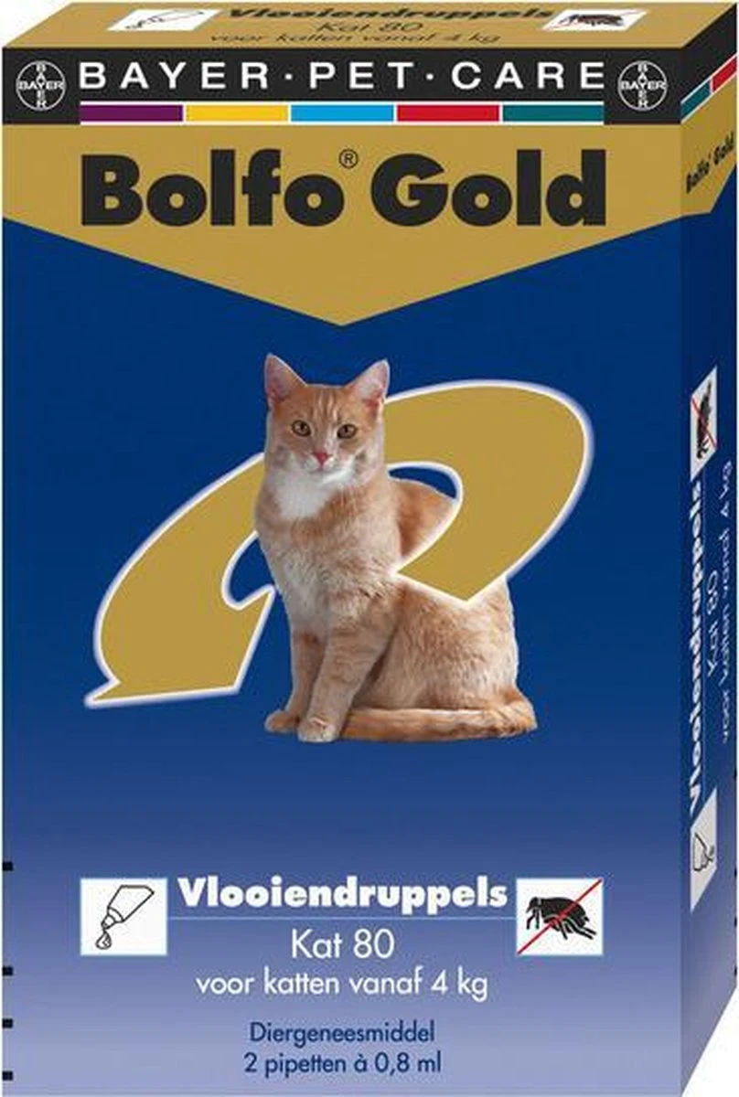 Bayer Bolfo Gold 80 Anti Vlooienmiddel - Kat - > 4 Kg - 4 Pipetten 8 Bayer Bolfo Gold 80 Anti Vlooienmiddel - Kat - > 4 Kg - 4 Pipetten - Afbeelding 8