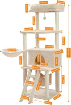 InHarmony - Katten Krab Toren Beige - Kattenkrab Toren - Katten Krabpaal - Krabpaal Kat - Krabpaal - Kattenpaal Krabpaal - Katten Paal Voor Grote Katten En Katten Paal Voor Kleine Katten -Kattenbenodigdheden Winkel 816x1200