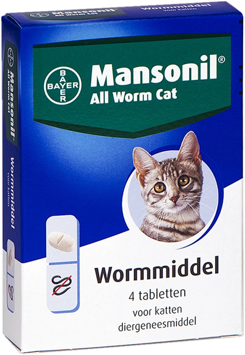 Mansonil All Worm Cat Ontworming - Kat - 4 Tabletten 9 Mansonil All Worm Cat Ontworming - Kat - 4 Tabletten - Afbeelding 9