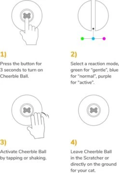 Cheerble Mini Ball 2.0 - Slimme Interactieve Zelf Rollende Bal Voor Katten - 3 Speelmodi - Kattenspeeltjes - USB Oplaadbaar - Rood -Kattenbenodigdheden Winkel 830x1200