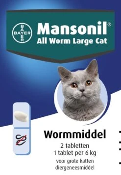 Mansonil All Worm Large Cat Ontworming - Grote Kat - 2 Tabletten -Kattenbenodigdheden Winkel 836x1200 1