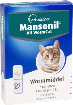Mansonil All Worm Cat Ontworming - Kat - 2 Tabletten -Kattenbenodigdheden Winkel 841x1200 4