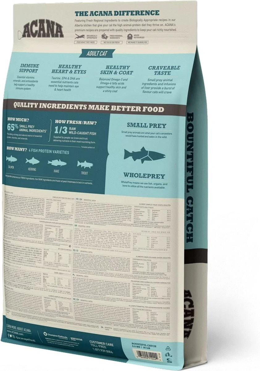 Acana Cat Bountiful Catch 4,5 Kg - Kat 2 Acana Cat Bountiful Catch 4,5 Kg - Kat - Afbeelding 2