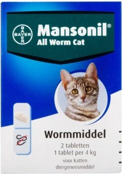 Mansonil All Worm Cat Ontworming - Kat - 4 Tabletten 18 Mansonil All Worm Cat Ontworming - Kat - 4 Tabletten -Kattenbenodigdheden Winkel 850x1200