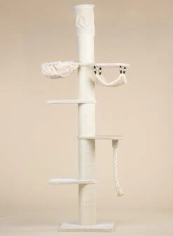 Krabpaal Plafondhoog Voor Grote Katten Maine Coon Tower Crown Crème Beige Van RHRQuality -Kattenbenodigdheden Winkel 876x1200 1