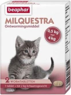 Beaphar Milquestra Ontworming Tabletten Kat 2 - 12 Kg 4 Tabletten -Kattenbenodigdheden Winkel 898x1200 3