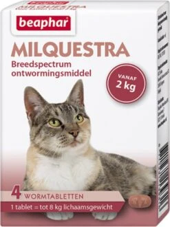 Beaphar Milquestra Ontworming Tabletten Kat 2 - 12 Kg 4 Tabletten -Kattenbenodigdheden Winkel 898x1200 4
