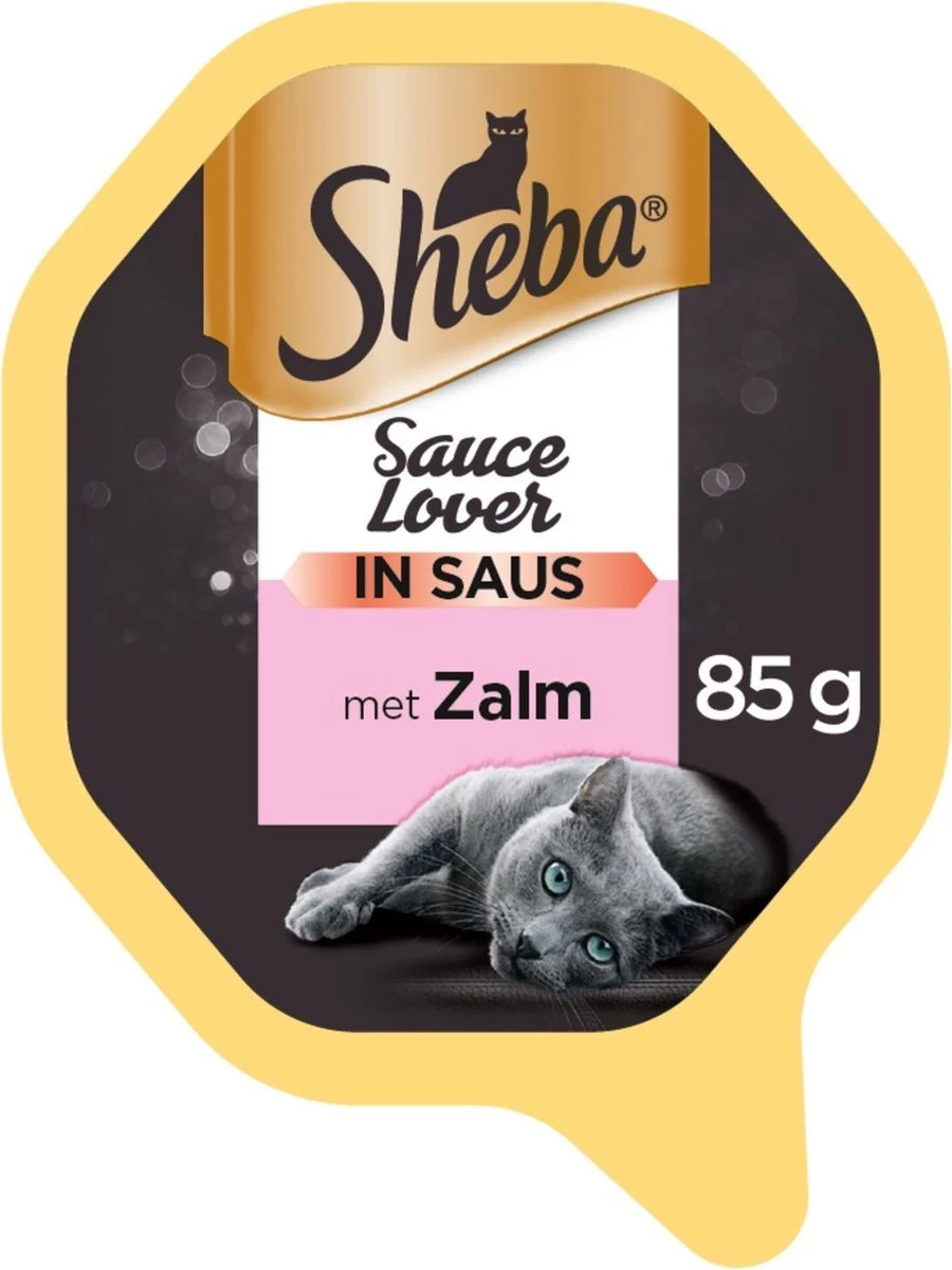 Sheba Sauce Lovers Katten Natvoer - Zalm - 22 X 85 Gr 1 Sheba Sauce Lovers Katten Natvoer - Zalm - 22 X 85 Gr