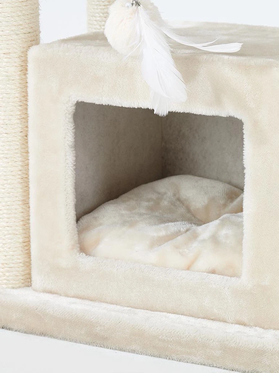 Petrebels Villa 64 Krabpaal - Creme - Modern - Stabiel - 60 X 40 X 64 Cm 3 Petrebels Villa 64 Krabpaal - Creme - Modern - Stabiel - 60 X 40 X 64 Cm - Afbeelding 3