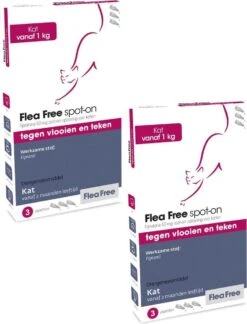 Flea Free Fipralone Spot-On Kat - Anti Vlooien En Tekenmiddel - 2 X 3 Pip
