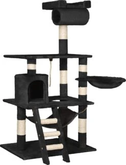TecTake Stokely - Zwart - Krabpaal - 141 Cm -Kattenbenodigdheden Winkel 918x1200