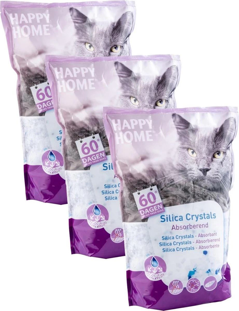 Happy Home Solutions Hygienic Crystals Light Plus - Kattenbakvulling - 3 X 7 L 1 Happy Home Solutions Hygienic Crystals Light Plus - Kattenbakvulling - 3 X 7 L