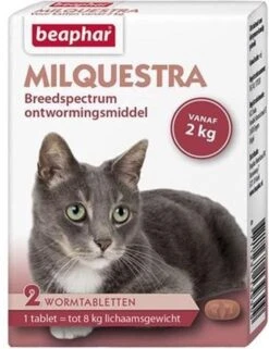 Beaphar Milquestra Ontworming Tabletten Kat 2 - 12 Kg 4 Tabletten -Kattenbenodigdheden Winkel 924x1200 1