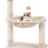 Merkloos MC Star Katten Krabpaal 70cm Krassen Grote Nis En Bal Opgeschort Spelen Schraper Platform Sisal - Beige, 70cm