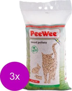 Peewee Houtkorrels Kattenbakvulling - 3 X 9 Kg (27 Kg, 42l) -Kattenbenodigdheden Winkel 942x1200