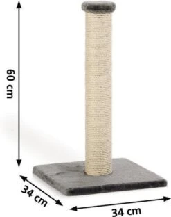 Beeztees Gina - Krabpaal - Grijs - 34x34x60 Cm -Kattenbenodigdheden Winkel 949x1200 2